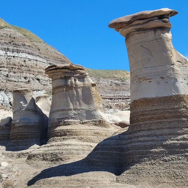 picture of 3 hoodoos on Hoodoo trail Drumheller, AB