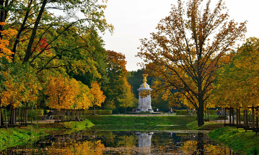 Tiergarten park in the fall after the leaves changed